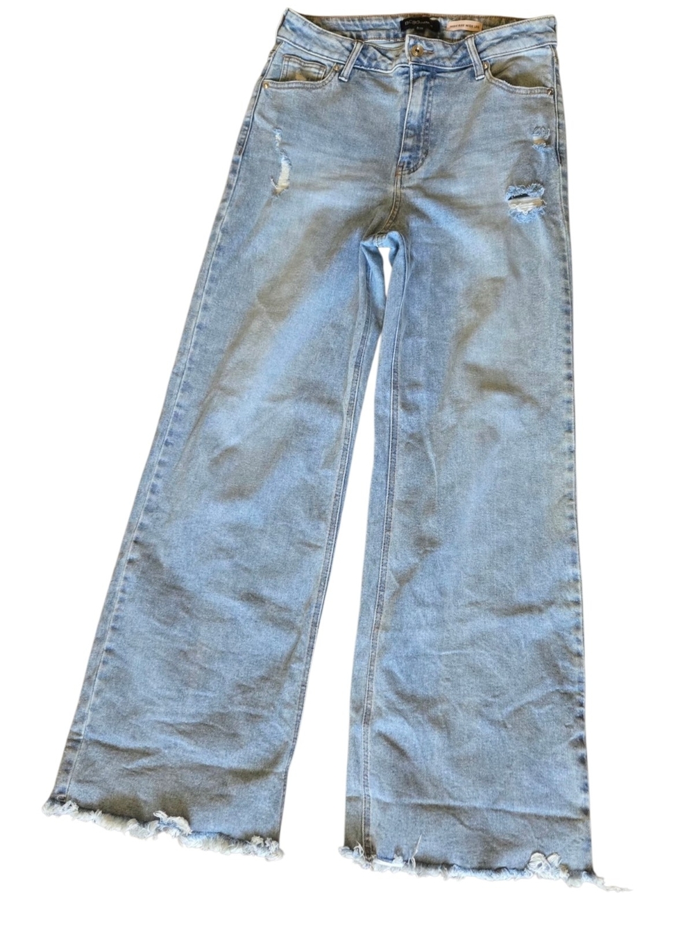 BCBGeneration Light Blue Wide-Leg Distressed Jeans 9/29